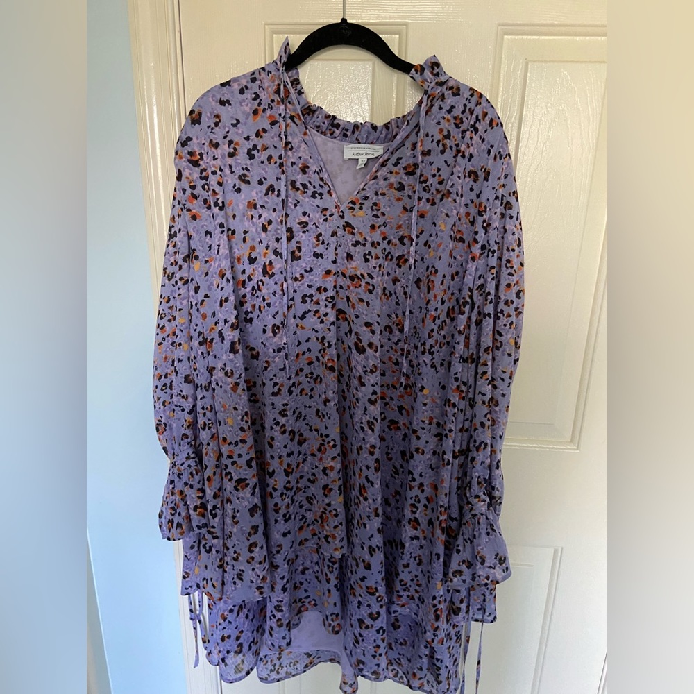 & Other Stories Peasant Flounce Tiered A-Line Mini Printed Dress